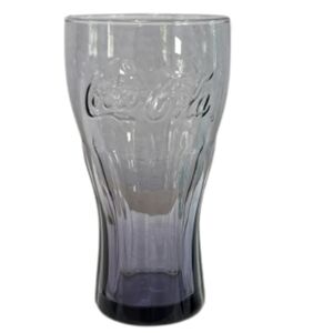 Coca-Cola Purple Tint Embossed 16oz Glass